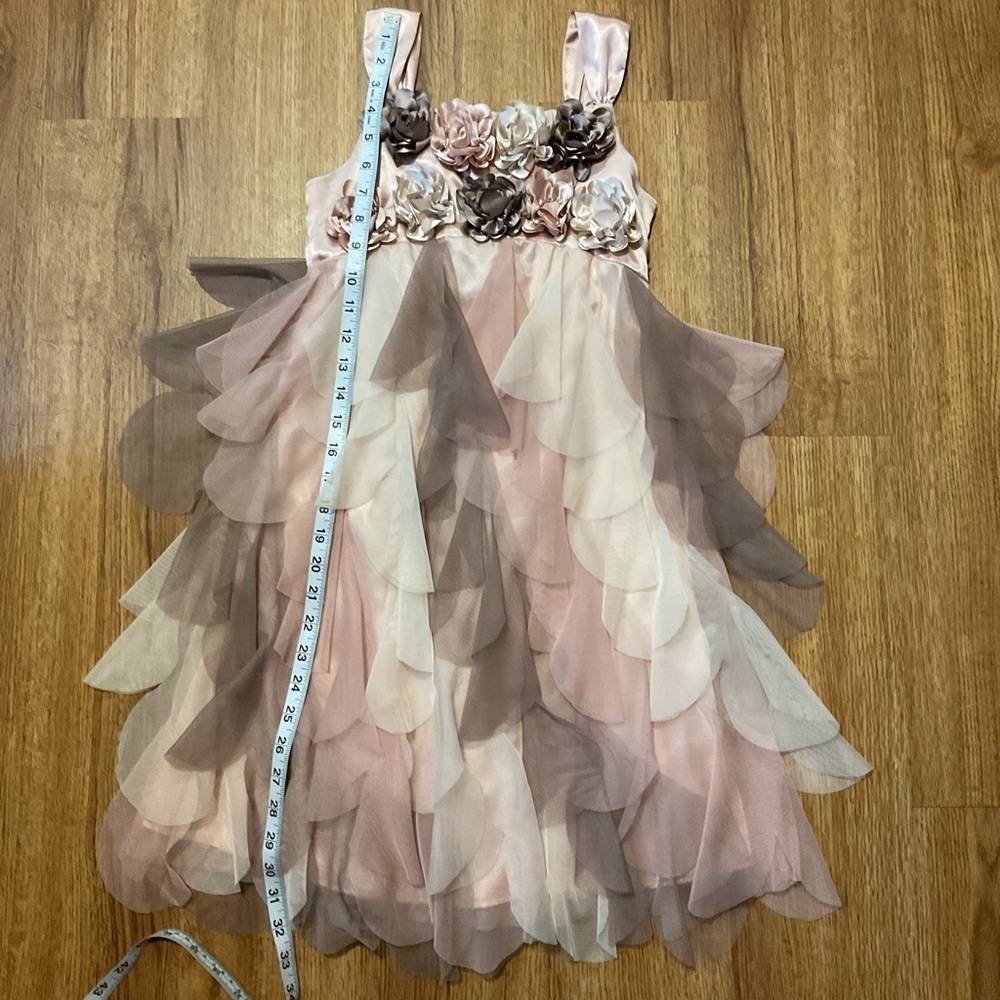 Biscotti Pink Princess Dress Floral Elegant Brown Layered Easter dress - Picture 10 of 10